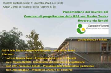 Nuova RSA “Ex Master Tools” -  la presentazione dei Risultati del Concorso di Progettazione