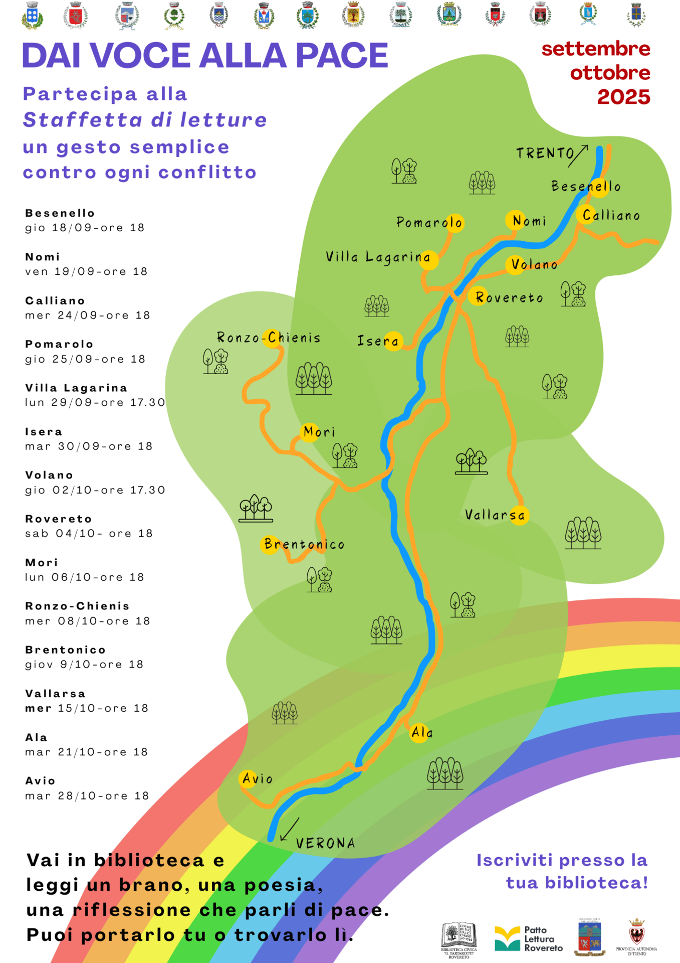 Immagine: Staffetta letture pace con loghi